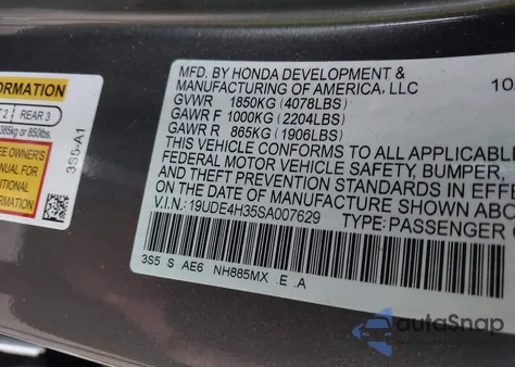 2025 Acura Integra A-Spec from USA, damaged, VIN 19UDE4H35SA007629